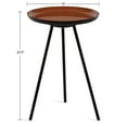 thumbnail image 2 of Kate and Laurel Laranya Modern Side Table, 15 x 15 x 22.5, Dark Clay Red and Black, Chic Minimalist End Table with Hand-Applied Enamel Tabletop, 2 of 6