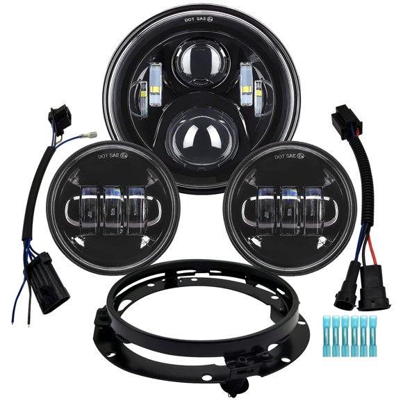 Faro delantero de moto LED de 7 pulgadas ALyoned para Harley Davidson
