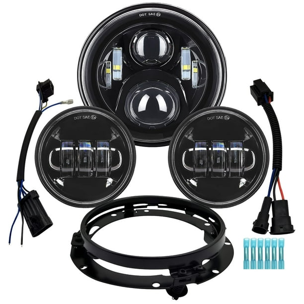 Faro delantero de moto LED de 7 pulgadas ALyoned para Harley Davidson