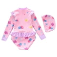 thumbnail image 4 of BOOMNY Baby Girls 2 Peice Swimsuits Long Sleeve Rash Guard for Kids Cartoon Graphic Lightweight Cozy Summer Beach Vacation Swimwear, 4 of 4