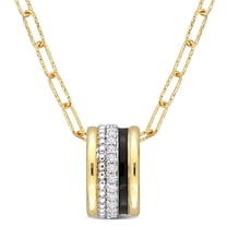 Everly Women's .8CT TGW Created White Sapphire Yellow Gold Plated Pendant