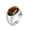 Brown, variant on Men Women's Inlaid Oval Stone Ring Band Stainless Steel Personalized Classic Gemstone Jewelry Black Size 11