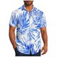 thumbnail image 1 of Mens Casual Manga Corta Botón Abajo Camisas Impresas Bolsillo Botón Turndown Cuello Top Blusa Camisa, 1 of 6
