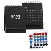 UYUH 2PCS Mini Cute Small Desk Calendar August 2022 To December 2023 Calendar Decoration Desktop Calendar Monthly Calendar for Daily Party Home Bedroom Kitchen Bathroom Supplies & Decorations