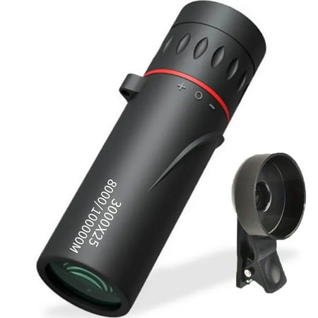 3000x25 Long Range HD Professional Adult Monocular and Mini Portable Telescope for outdoor camping and hunting (Set)