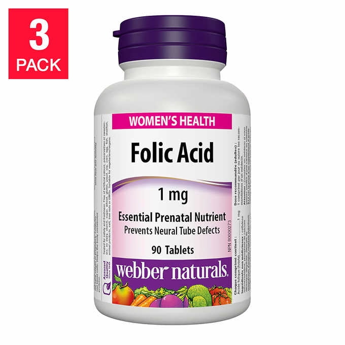 webber naturals® Folic Acid 1 mg 3 x 90 Tablets Walmart Canada