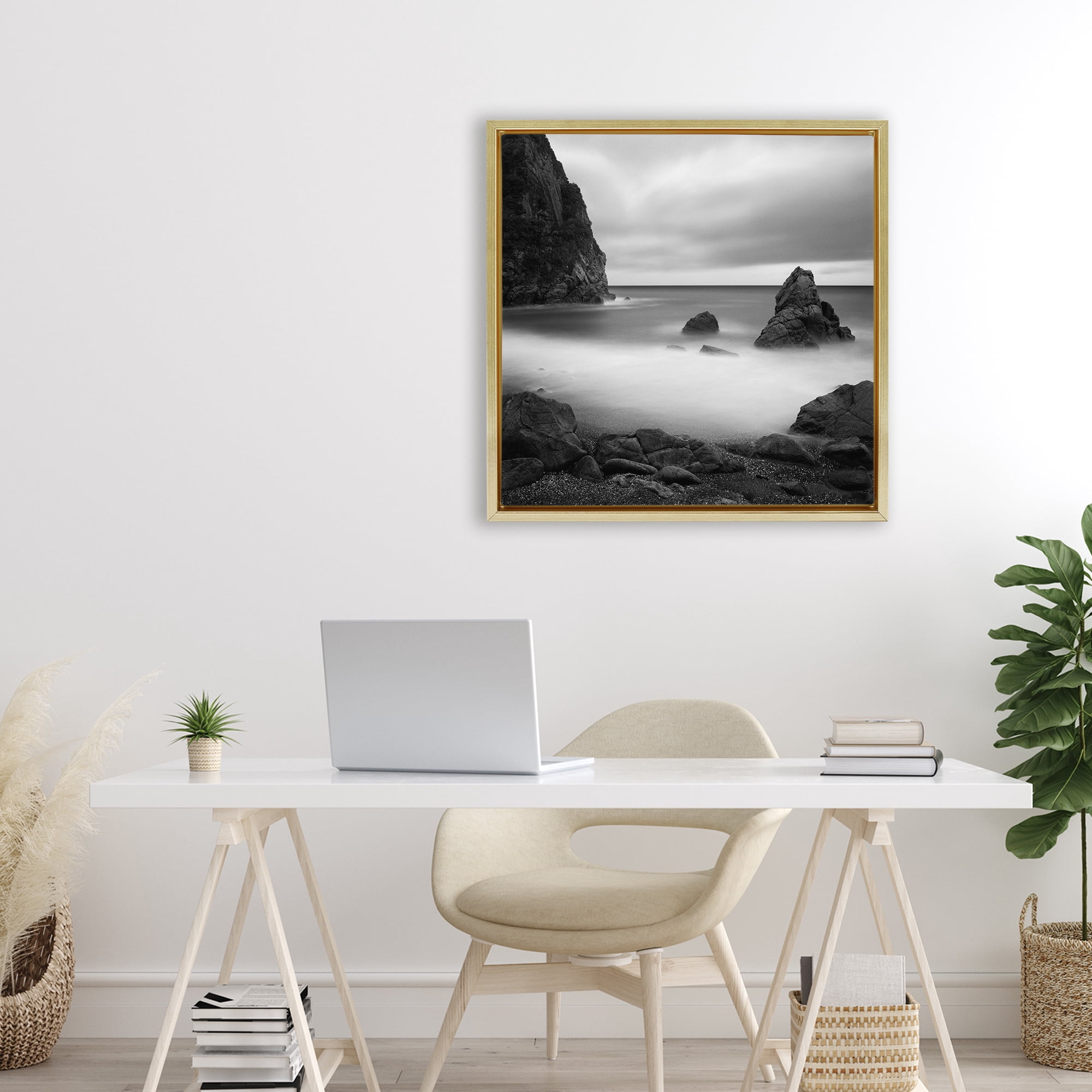 Stupell Industries Clear To The Horizon Gold Framed Floater Canvas Wall Art, design by Chip Forelli