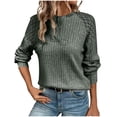 thumbnail image 2 of Lightweight Sweaters for Women Crew Neck Casual Loose Solid Color Knitted Pullover Sweater, 2 of 4