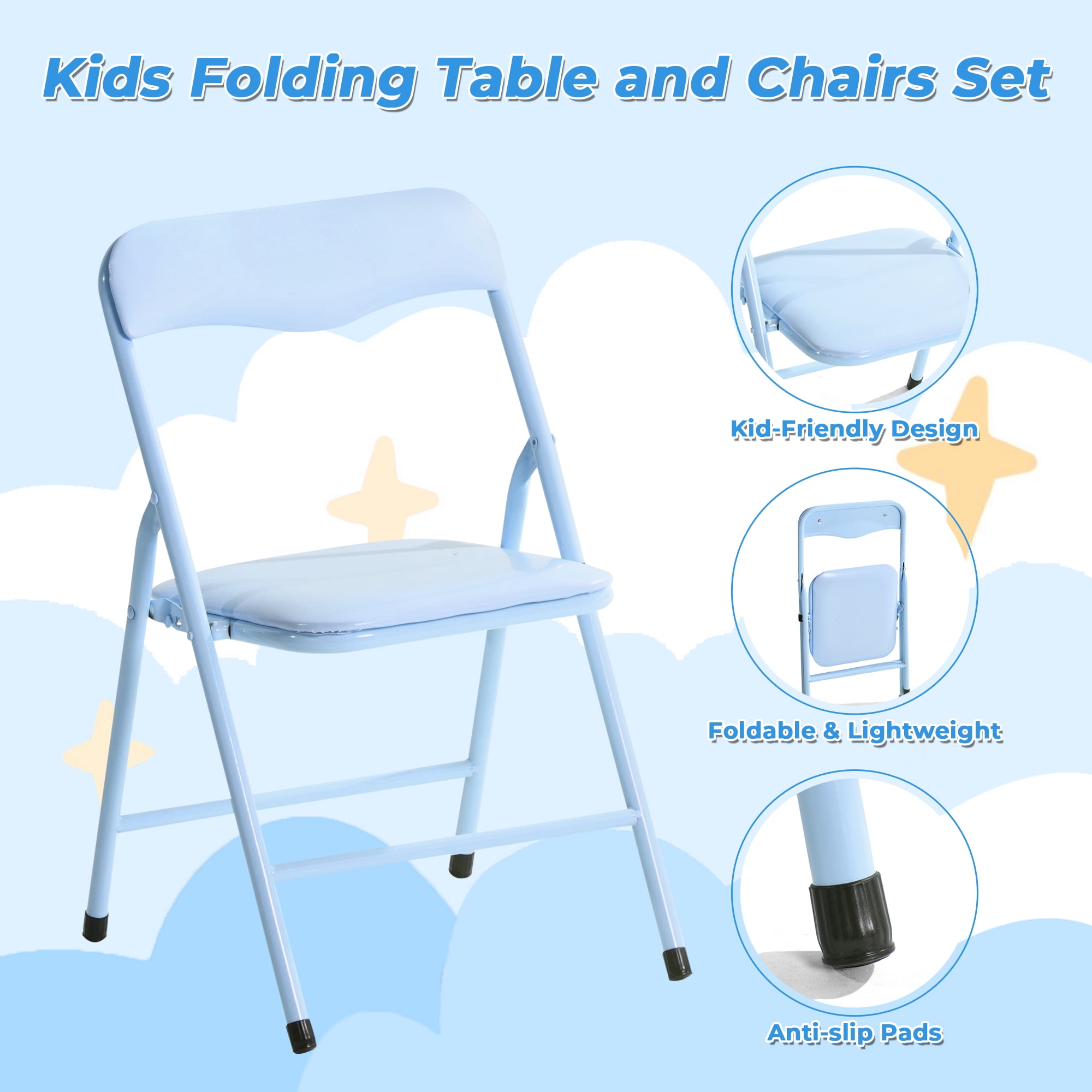 Homy Casa Kids Play Table and 4 Chairs Set, Ideal for Toddler Daycare Preschool Classroom Playroom