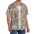 thumbnail image 2 of Balery Kitchen Food Camisa Casual de Manga Corta con Botones para Hombre, Texturizada, Estilo Cubano, para Playa, Verano-X-Large, 2 of 5