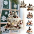 thumbnail image 6 of Luoshdecor Christmas Tree Ornaments,Christmas Acrylic Pendant Cute Santa Snow House 2D Coffee Cup for Family Holiday Xmas Tree Decor, 6 of 6
