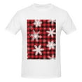 thumbnail image 4 of Bingfone Snowflakes On A Buffalo Plaid Men'S Loose Fit Short-Sleeve Pocket T-Shirt, 4 of 7
