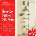 thumbnail image 2 of Cat Tree, Floor to Ceiling Cat Tower Adjustable Height [92-102 Inches=234-258cm], 7 Tiers Cat Climbing Tree with Hammock,Platforms and Sisal-Covered Scratching Posts for Indoor Cats,Light Grey, 2 of 18