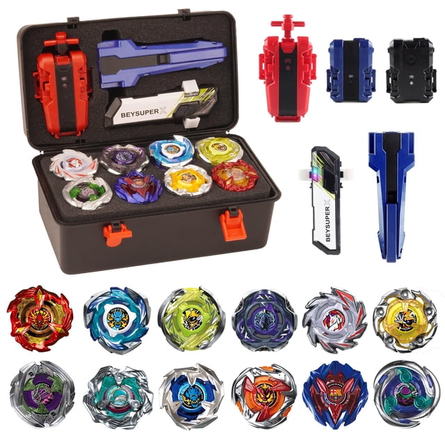 Set de Trompos Giratorios Owenkelng 12 Trompos 3 Lanzadores Caja Portátil