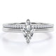 thumbnail image 1 of JeenMata Anillo de Bodas con Solitario de 1,75 Quilates de Talla Marquesa y Cuerpo Pavé, Engastado en Oro Blanco de 18 K sobre Plata (Personaliza Tu Anillo de Bodas), 1 of 6
