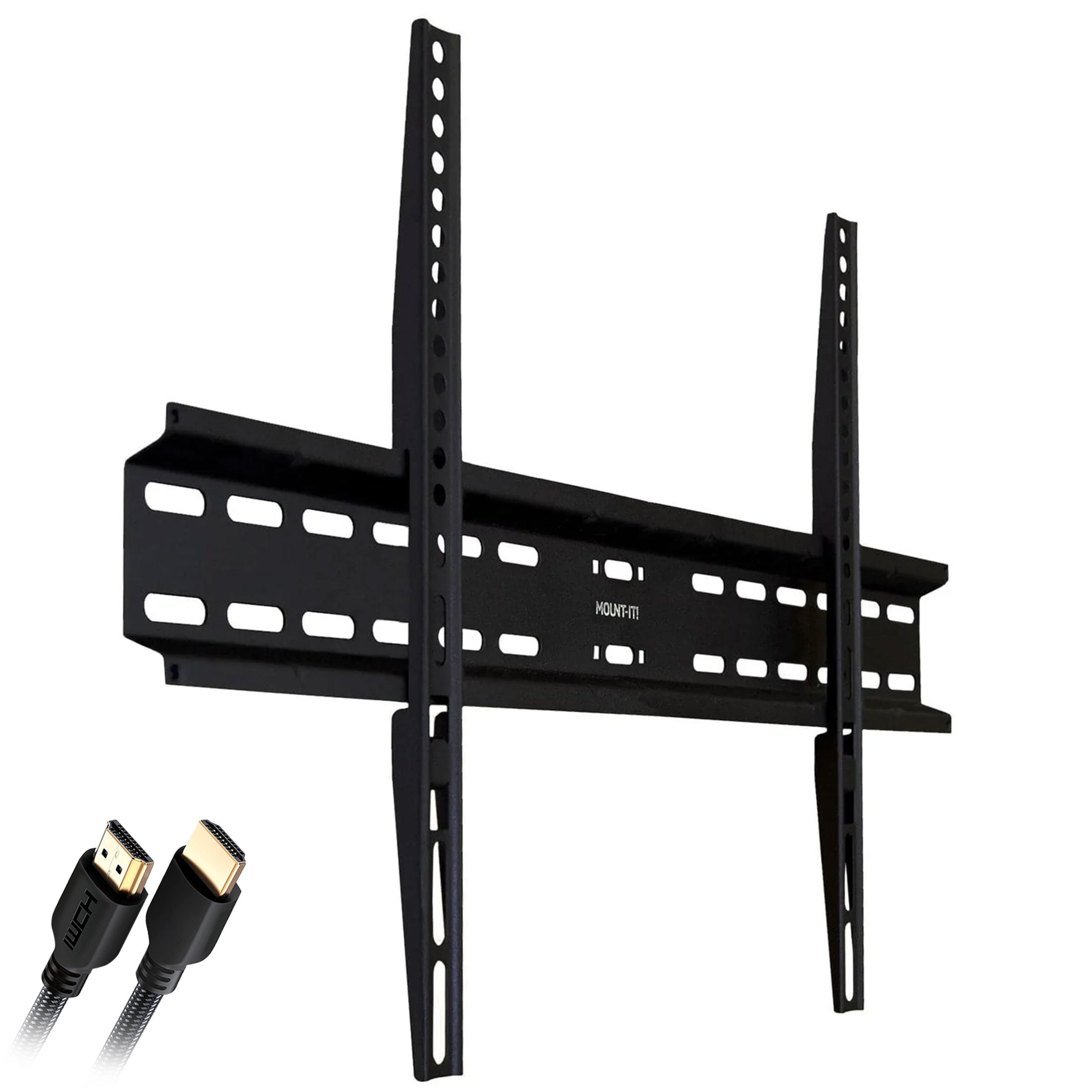 Mount-It! Fixed TV Wall Mount, 37" to 70" Screens,  Capacity 77 Lbs. , Low Profile, Heavy Duty, Lifetime Guarantee