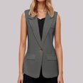 thumbnail image 2 of Tanghaowl Womens Vests Lightweight, Women's Casual Sleeveless Open Front Vest For Business Daily Outerwear Spring Autumn Grey M, 2 of 4