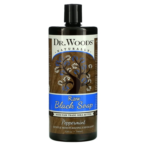 Dr. Woods 1794288 32 oz Gluten Free Shea Vision Naturals Black Soap, Pepermint