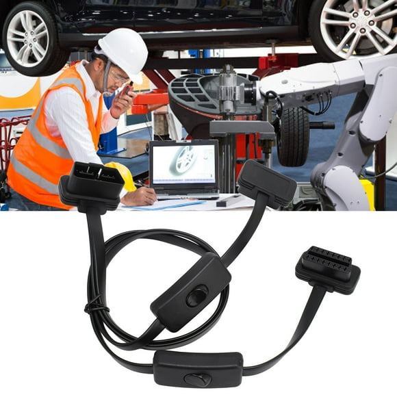 Cable Extensor De Diagnóstico, Cable Divisor OBD 1 En 2 De 16 Pines, Rendimiento Estable, Conexión Segura De Fideos Planos De 50 Cm Para Elm327