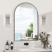 CONGUILIAO Arch Wall Mirror Bathroom Arched Mirror 20x30 Vanity Mirror Metal Black Mirror
