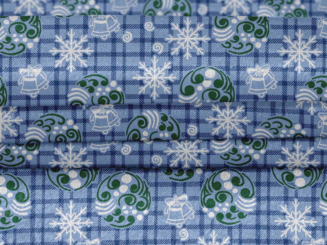 oneOone Velvet Medium Blue Fabric Christmas Craft Projects Decor Fabric Printed By The Yard 58 Inch Wide