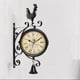 thumbnail image 3 of Reloj de pared, reloj de estación retro de doble cara, reloj de pared de araña redondo con Números romanos, 3 of 8