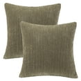 thumbnail image 4 of Fluffy Corduroy Velvet Solid Color Suqare Cusion Accent Decorative Throw Pillow for Couch, 22" x 22", Light Brown, 2 Pack, 4 of 6