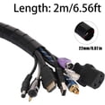 thumbnail image 2 of Organizador de cables flexible para TV y PC, organizador de cables eléctricos negro de 2 m, oculta y organiza cables en casa o en la oficina, 22 mm de diámetro, 2 of 8