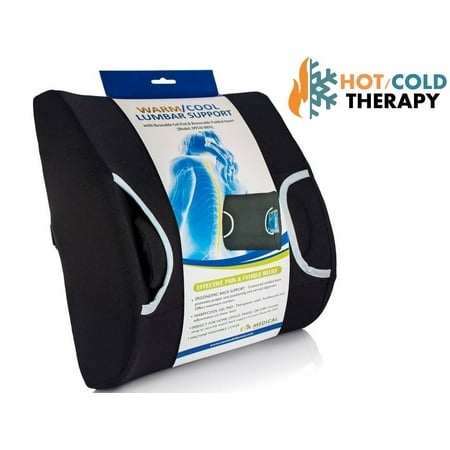 Vaunn Medical Lumbar Back Support Cushion Pillow with Warm/Cool Gel Pad and Removable Firm (Best Travel Lumbar Support)