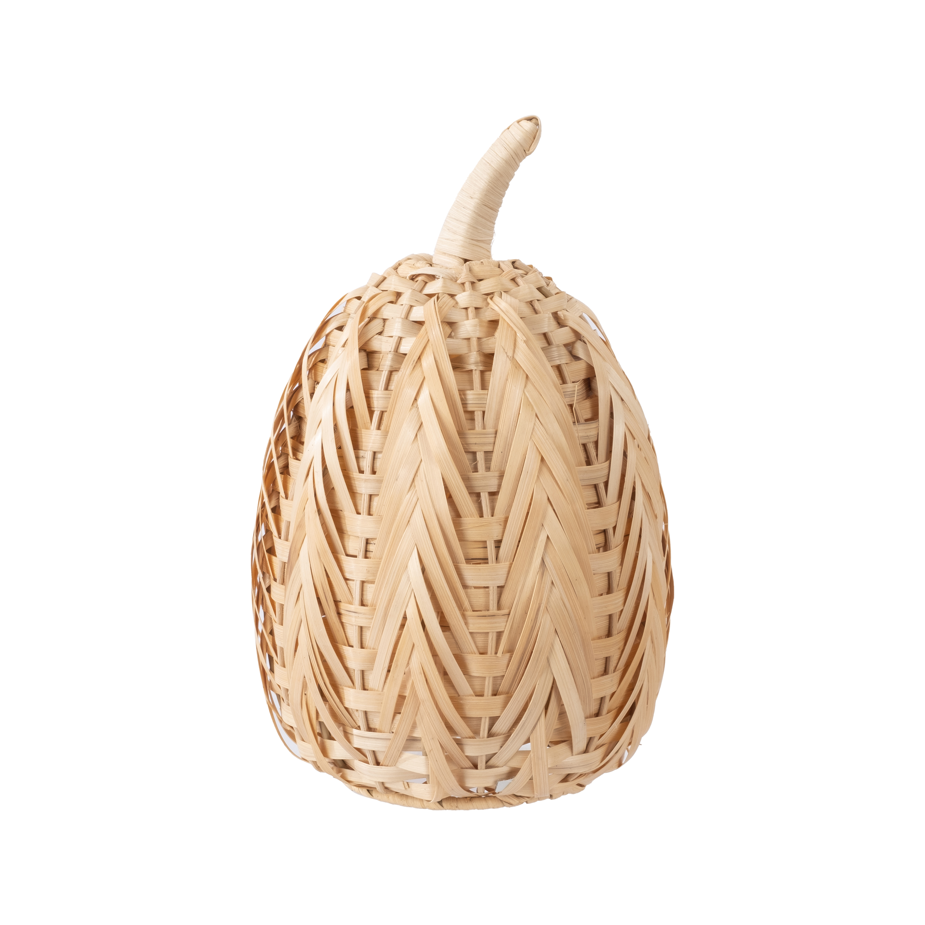 Bamboo Pumpkin Tabletop Decoration, Beige, 10.3", 