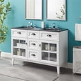 thumbnail image 2 of Modway Isle 48" Wood/Ceramic Double Bathroom Vanity Cabinet in White/Black, 2 of 9