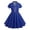 Blue, variant on Kids Notch Lapel 50s Dress for Girls Vintage Retro 1950s Polka Dot Dress for Girls 50's Audrey Hepburn Rockabilly Swing Dress (Black, XL)