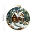 thumbnail image 3 of Christmas Forest Snow House DIY Hand Embroidery Kit - Complete Fabric Material Set with Needles & Threads - 15cm Hoop - Holiday Craft & Gift Idea, 3 of 4