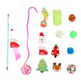 thumbnail image 1 of 14 Uds. De juguetes navideños para gatos, divertidos interactivos, plumas coloridas, juguetes de peluche, calcetines, juguetes para gatitos con temática navideña, 1 of 5
