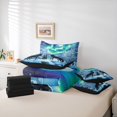 thumbnail image 6 of Manfei Mountain Wolves 7 Pieces Full Size Bedding Sets,Snowy Winter Full Size Bed in a Bag,White Green,Black Reversible, 6 of 7