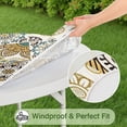thumbnail image 5 of Elastic Hem Round Tablecloth Bohemian Style, Floral Design for Tables 52-56 Inches, Vibrant Cover for Patio Dining Decor, 5 of 7