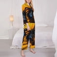 thumbnail image 3 of Haiem Butterfly On Sunflower Pattern Women’s Long-sleeve Sleepwear,Sleepwear Set,2-piece Loungewear Set,Soft PJs Comfy Nightwear with Pockets-X-Large, 3 of 7