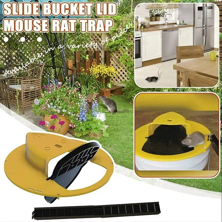 Mouse Trap Bucket Flip Lid (2 Pack) for 5 Gallon Bucket, Humane Mouse Trap  Mice Trap Rat Trap, Indoor/Outdoor/Patio/Chicken Coop