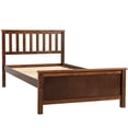 thumbnail image 6 of Hassch Twin Size Wood Platform Bed with Headboard,Footboard and Wood Slat Support, Brown, 6 of 9