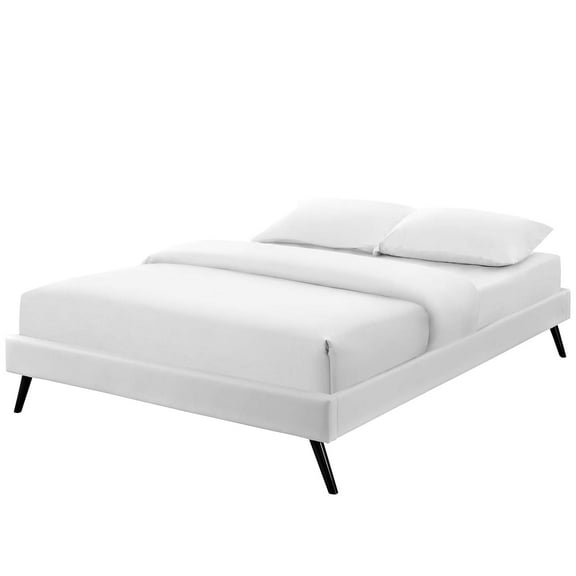 Mod Uptown Contemporary/Modern Wood Platform Bed, King, White