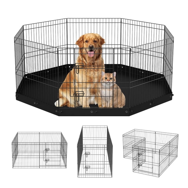 Bolígrafo de ejercicio para perros VEVOR, plegable, de metal, 24 horas, 8 paneles, para Campi