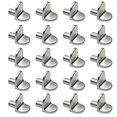 20X Shelf Support Studs Pegs Pins 5Mm L-Shaped Cabinet Bracket Silver