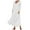 White, variant on Miss Dress Fall Women Fashion Long Sleeve Solid Round Neck Cotton Linen Pocket Dress