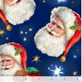 thumbnail image 2 of 44 x 36 Tossed santa Heads On Navy Blue Quilting Treasures 100% Cotton Christmas, 2 of 2