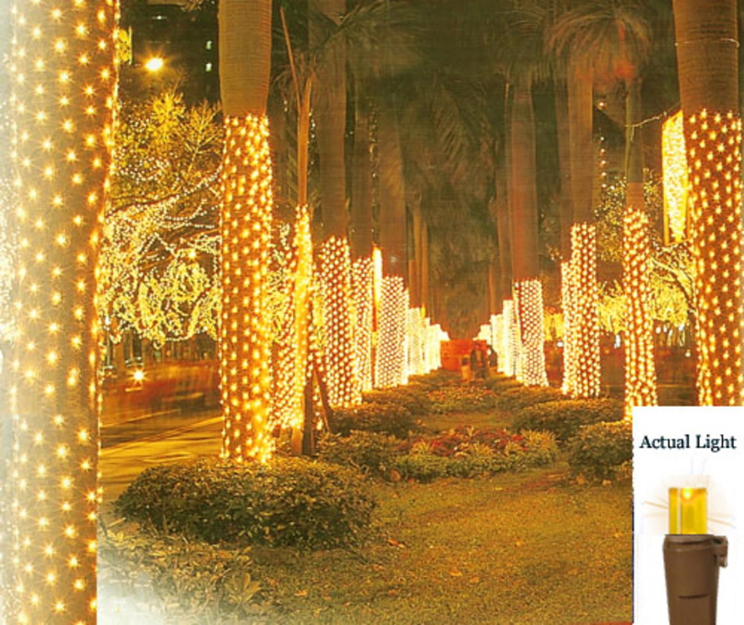 Stretchnet Pro Expandable Warm White Trunk Wrap Lights Christmas Net Lights Tree Wrap Lights 50 Lights 20 X 45 Net Brown Wire Walmart Com