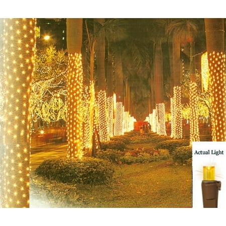 2' x 8' Amber LED Net Style Tree Trunk Wrap Christmas Lights - Brown