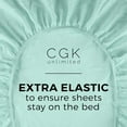 thumbnail image 5 of CGK Linens Hotel Luxury Single Fitted Sheet Only - Twin XL Size Wrinkle-Resistant Bottom Sheet, Fits Mattress Up To 16", Spa Blue, 5 of 7