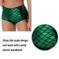 thumbnail image 6 of CHICTRY Womens Shiny Fish Scale Patterns Hot Pants High Waisted Shorts Rave Pole Dancing Costume A Green One Size, 6 of 7