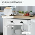 thumbnail image 3 of YYAo 47" Kitchen Storage Island with Drop Leaf, Drawer, Open Shelves and Storage, Kitchen Cart for Dining Room, White, 3 of 7