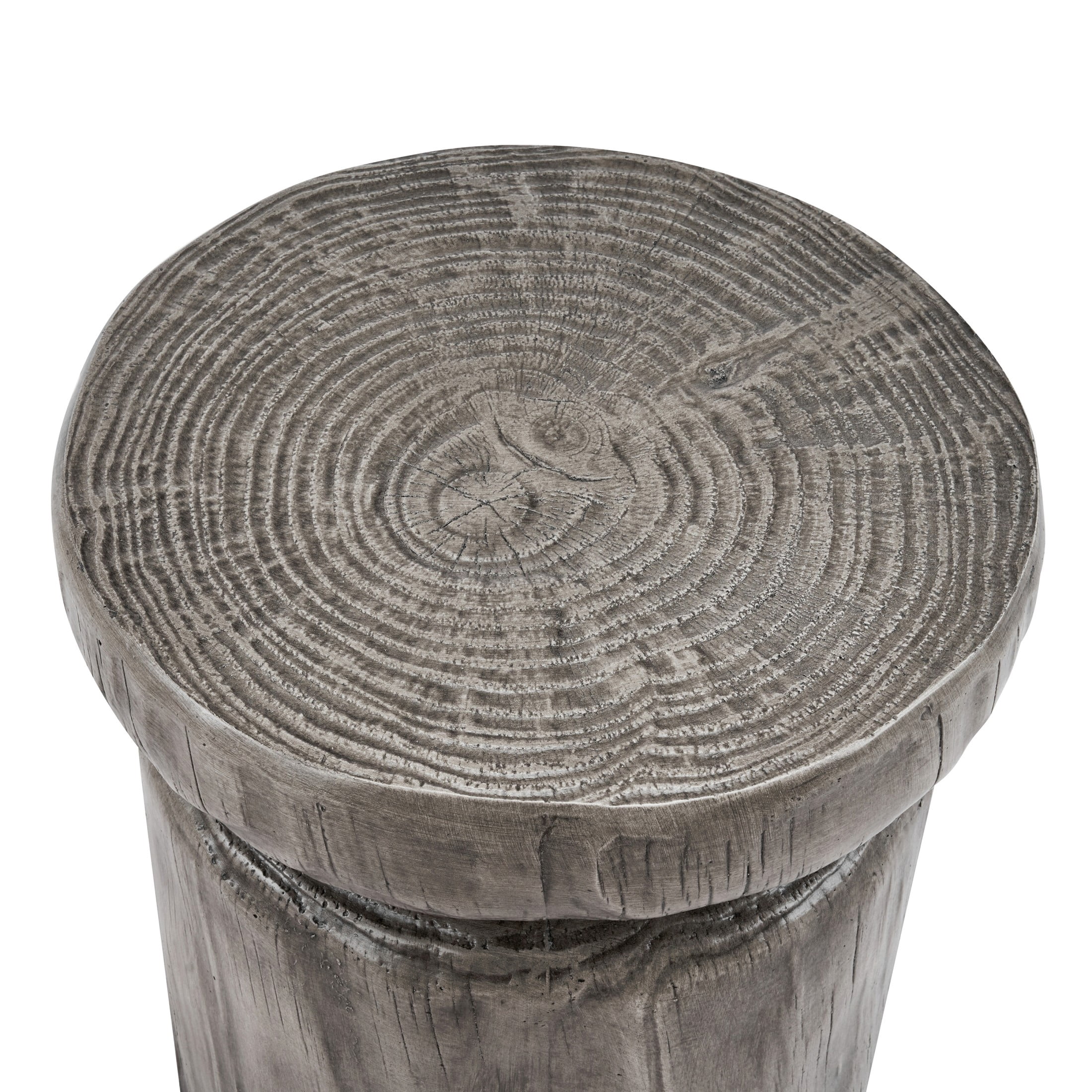Christopher Knight Home Indoor/Outdoor Wood Grain Side Table, MGO Lightweight Concrete Tree-Stump, Gray